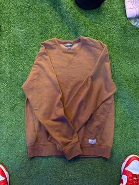 Eddie Bauer Men's Brown Fleece Crewneck Pullover Sweatshirt